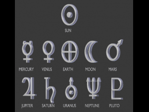 solar system symbols from nasa 3D मॉडल