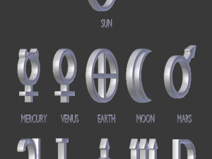 solar system symbols from nasa 3D मॉडल