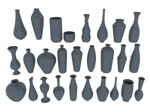 심플한 꽃병 27개 3D 모델