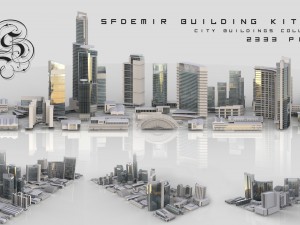 city building kitbash collection 3D Model
