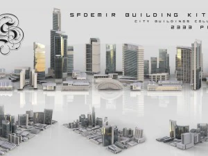 city building kitbash collection 3D Model