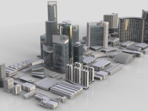 city building kitbash collection 3D Model