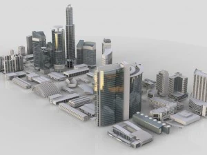 city building kitbash collection 3D Model