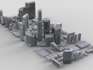 city building kitbash collection 3D Model