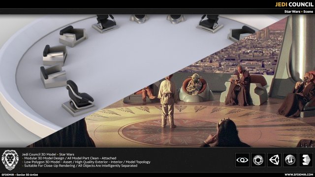 jedi council 3D 모델 .c4d .max .obj .3ds .fbx .stl .blend 