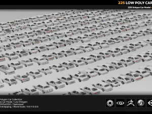 225 low poly car collection 3D Model