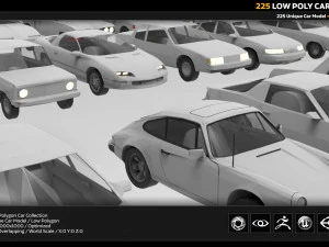 225 low poly car collection 3D Model