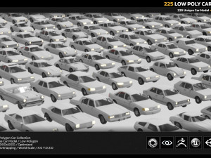 225 low poly car collection Model 3D