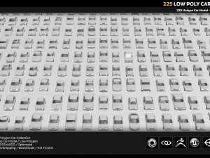 225 low poly car collection Model 3D