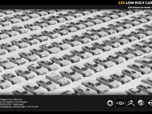 225 low poly car collection 3D-Modell