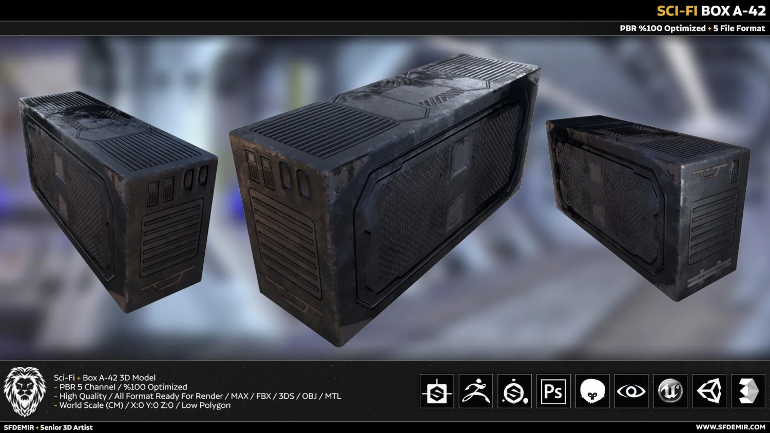 sci-fi box 3D Model .c4d .max .obj .3ds .fbx .stl .blend 