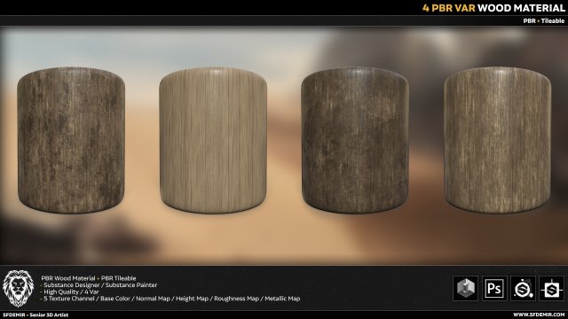 4 pbr wood material Texturas CG .c4d .max .obj .3ds .fbx .stl .blend 