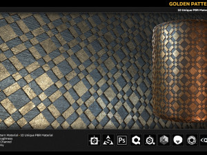 10 pbr golden pattern material CG Textures