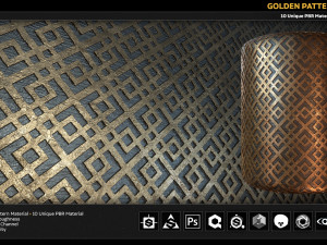 10 pbr golden pattern material CG Textures