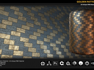 10 pbr golden pattern material CG Textures