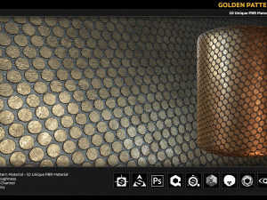 10 pbr golden pattern material CG Textures