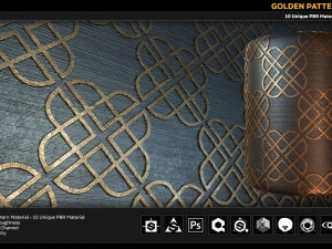 10 pbr golden pattern material CG Textures