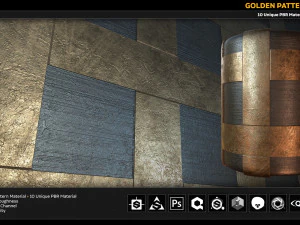 10 pbr golden pattern material CG Textures
