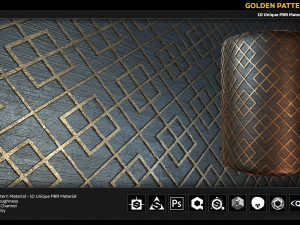 10 pbr golden pattern material CG Textures