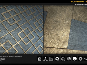 10 pbr golden pattern material CG Textures