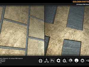 10 pbr golden pattern material CG Textures