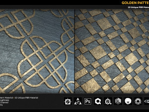 10 pbr golden pattern material CG Textures
