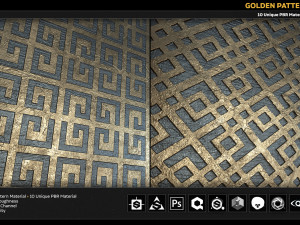 10 pbr golden pattern material CG Textures