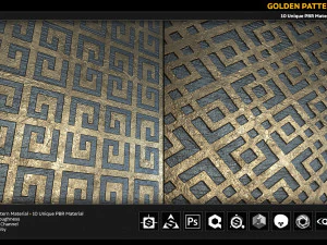 10 pbr golden pattern material CG Textures