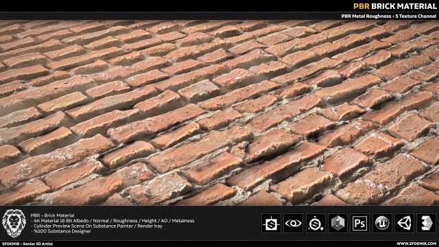 high realistic brick pbr CG Dokuları .c4d .max .obj .3ds .fbx .stl .blend 