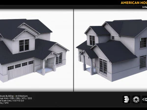 amerikan ev inşası 3D Model