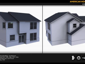 amerikan ev inşası 3D Model