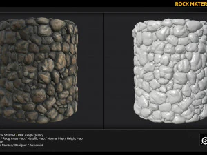 pbr rock material stylized CG Textures