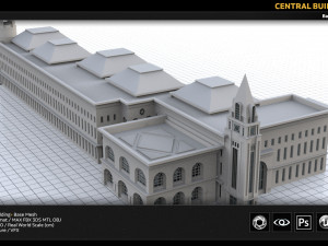 central building Modello 3D