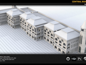 central building Modello 3D