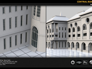 central building Modello 3D