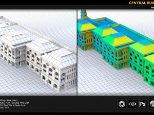 central building Modello 3D