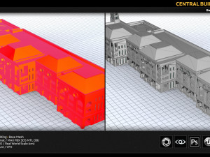 central building Modello 3D