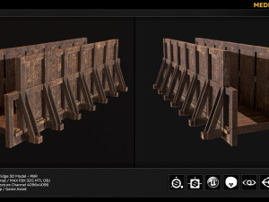 medieval bridge pbr 3D Модель