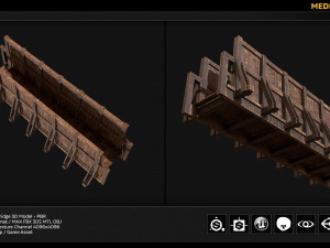 medieval bridge pbr Modelo 3D