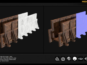medieval bridge pbr Modelo 3D