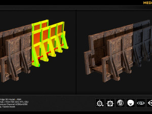medieval bridge pbr Modelo 3D