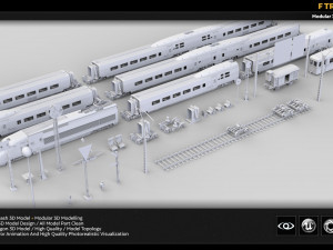 f train kitbash 3D मॉडल