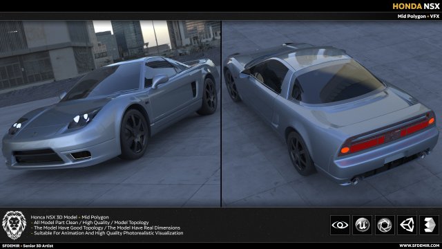 honda nsx Modelo 3D .c4d .max .obj .3ds .fbx .stl .blend