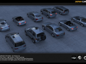 japan car collection 3D Model