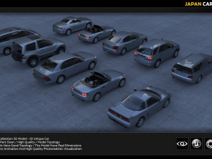 japan car collection 3D Model
