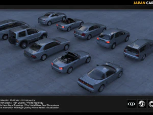 japan car collection 3D Model