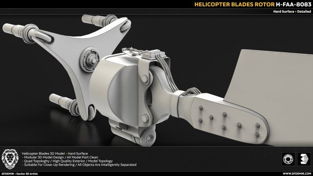 helicopter blades 3D 模型 .c4d .max .obj .3ds .fbx .stl .blend 