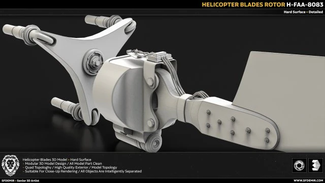 pale di elicotteri Modello 3D .c4d .max .obj .3ds .fbx .stl .blend