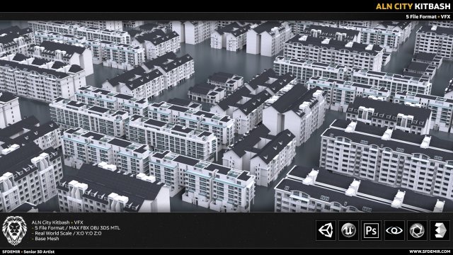 aln city kitbash Modèle 3D .c4d .max .obj .3ds .fbx .stl .blend 