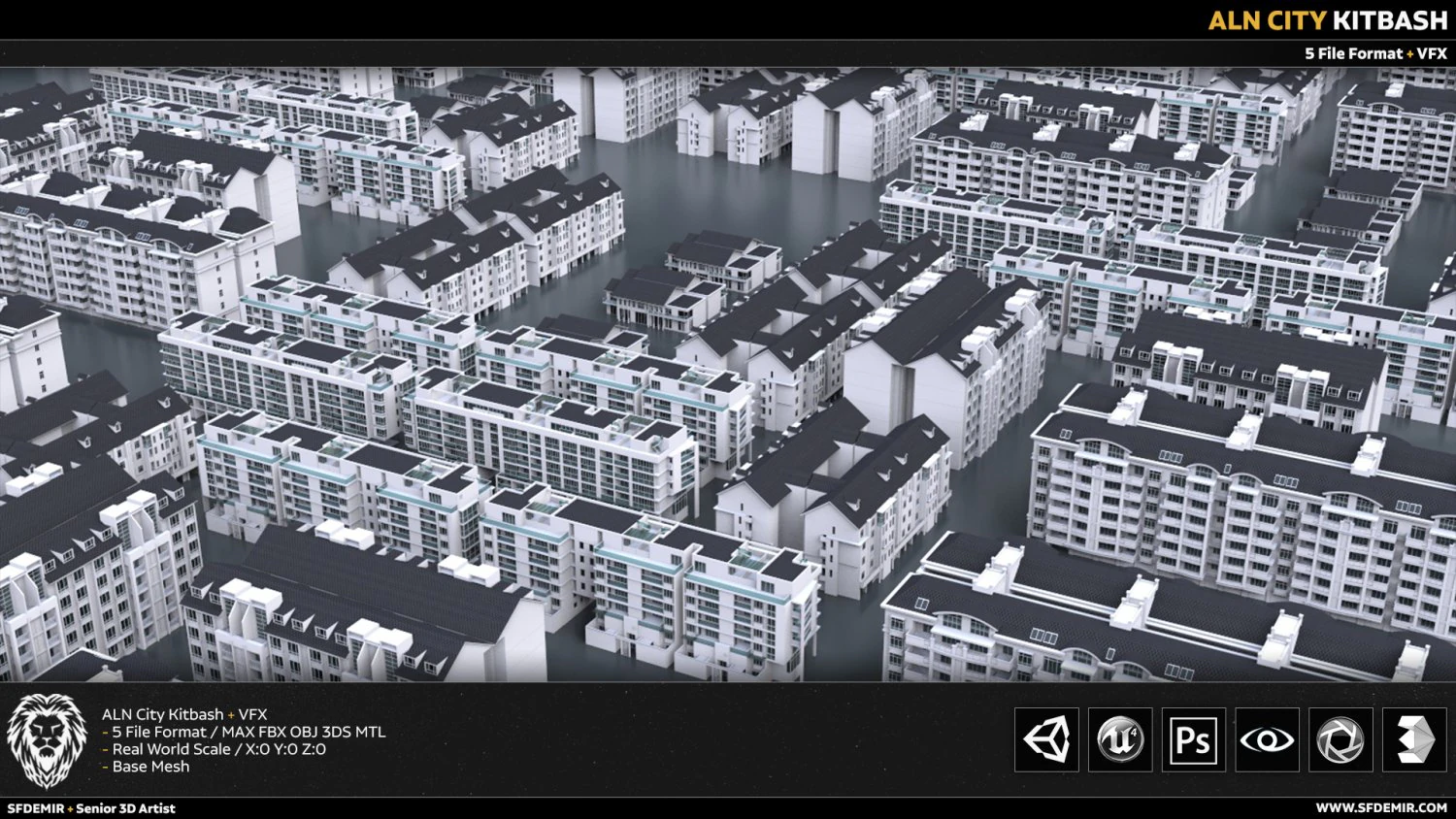 aln city kitbash 3D Model .c4d .max .obj .3ds .fbx .stl .blend 